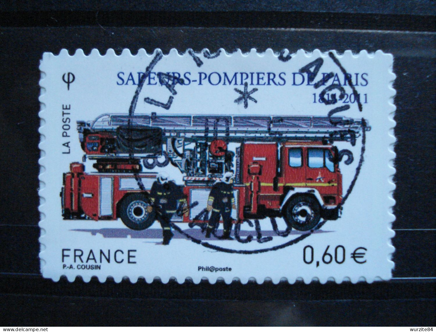 602 Timbre Oblitéré ****** Avec Cachet Rond   Camion De  Pompier      Année  2011 - Used Stamps