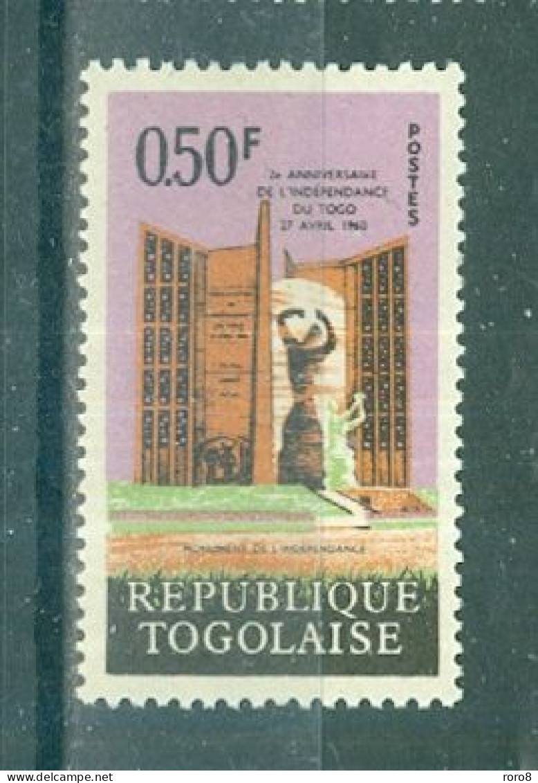 REPUBLIQUE DU TOGO - N°355* MH Trace De Charnière SCAN DU VERSO - 2°anniversaire De L'Indépendance. - Togo (1960-...)