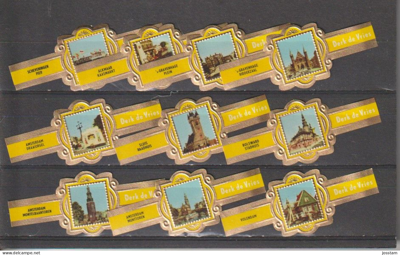 Reeks 2439  D.d.vries -14 - 1-10      ,10   Stuks Compleet      , Sigarenbanden Vitolas , Etiquette - Cigar Bands