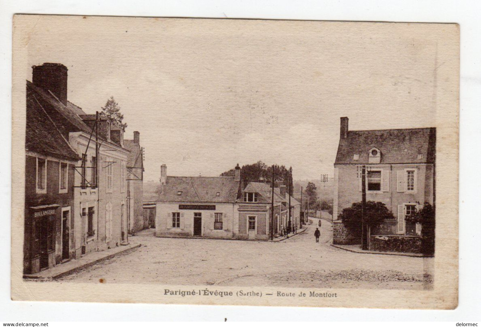 CPSM Près Le Mans 72 Sarthe Parigné L'évêque Route De Montfort Enseigne Boulangerie éditeur Hertault Tabac - Le Mans