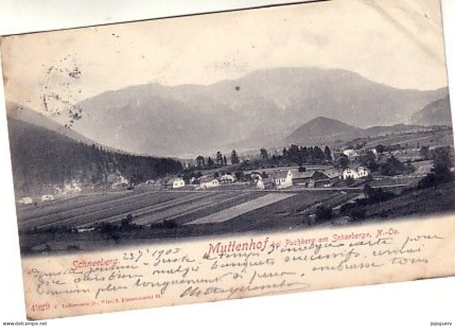 Schneeberg Muttenhof Bei Am Cheberge N-Oe, Timbrée En 1905 - Other & Unclassified