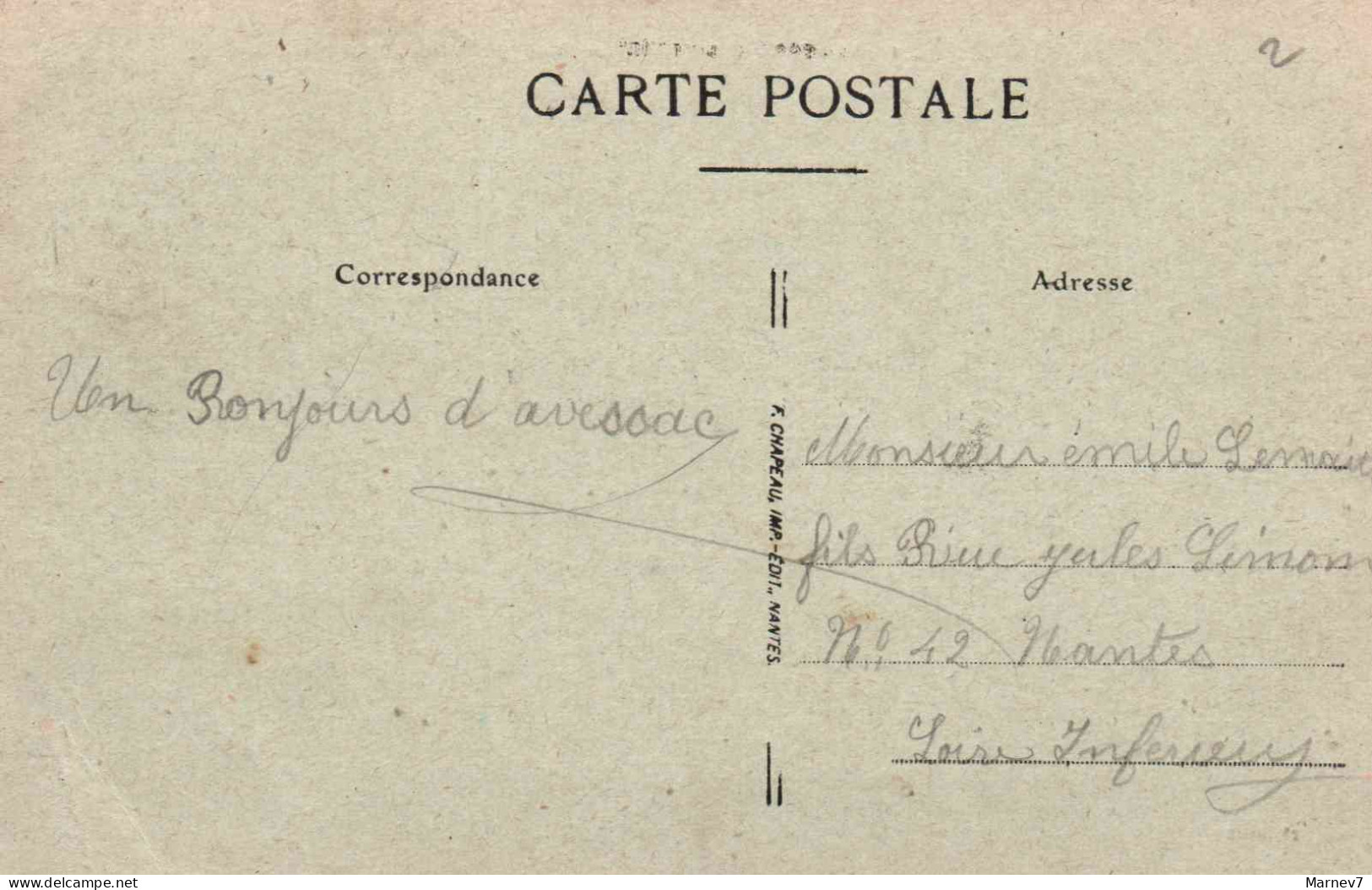 44 Loire Inférieure Atlantique - CPA - AVESSAC - Vue Générale Prise Au Sud - 1919 - Sonstige & Ohne Zuordnung