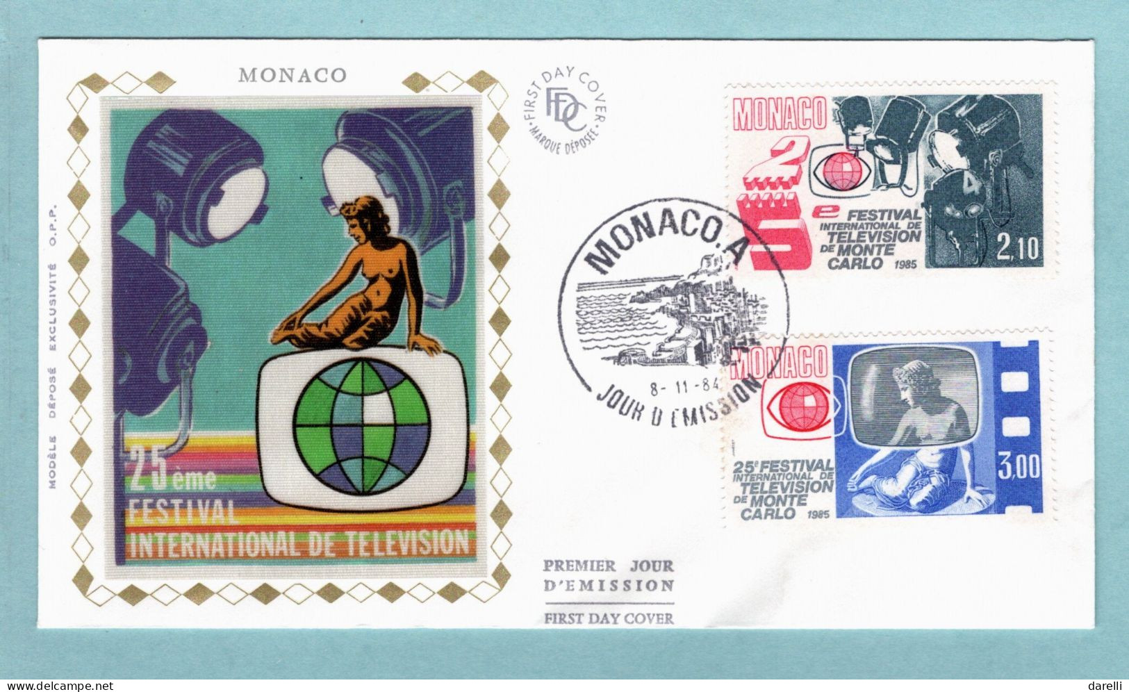 FDC Monaco 1984 - 25e Festival International De Télévision De Monté Carlo -  YT  1446 Et YT 1447 - FDC