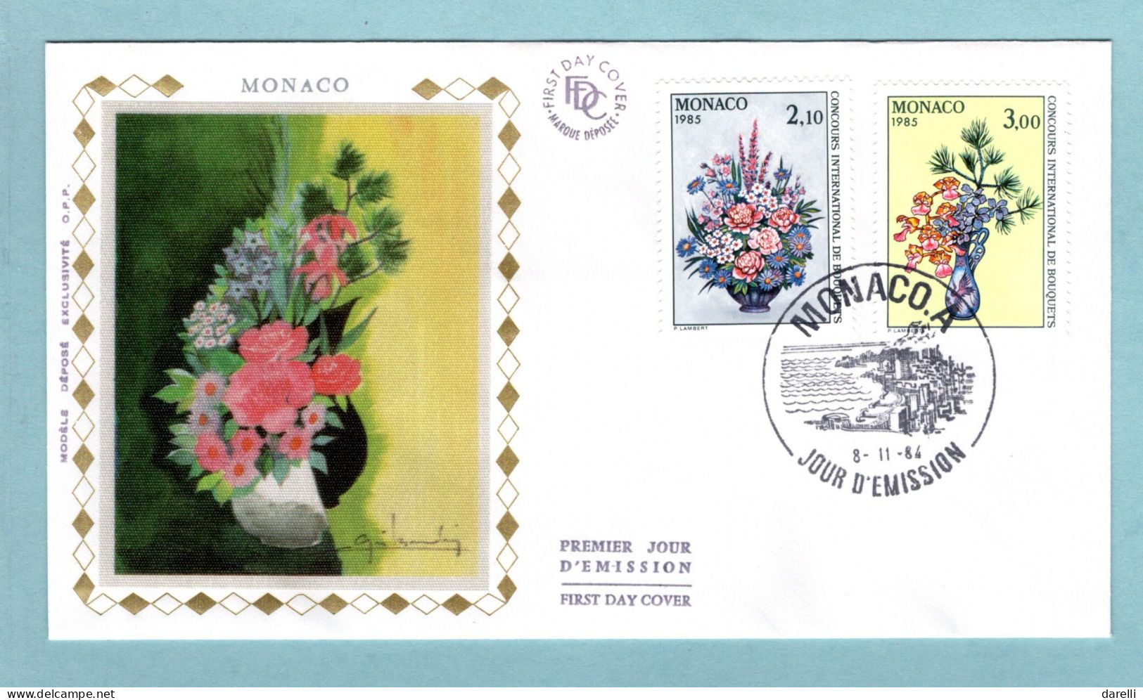 FDC Monaco 1984 - Concours International De Bouquets 1985 -  YT 1448 Et YT 1449 - FDC