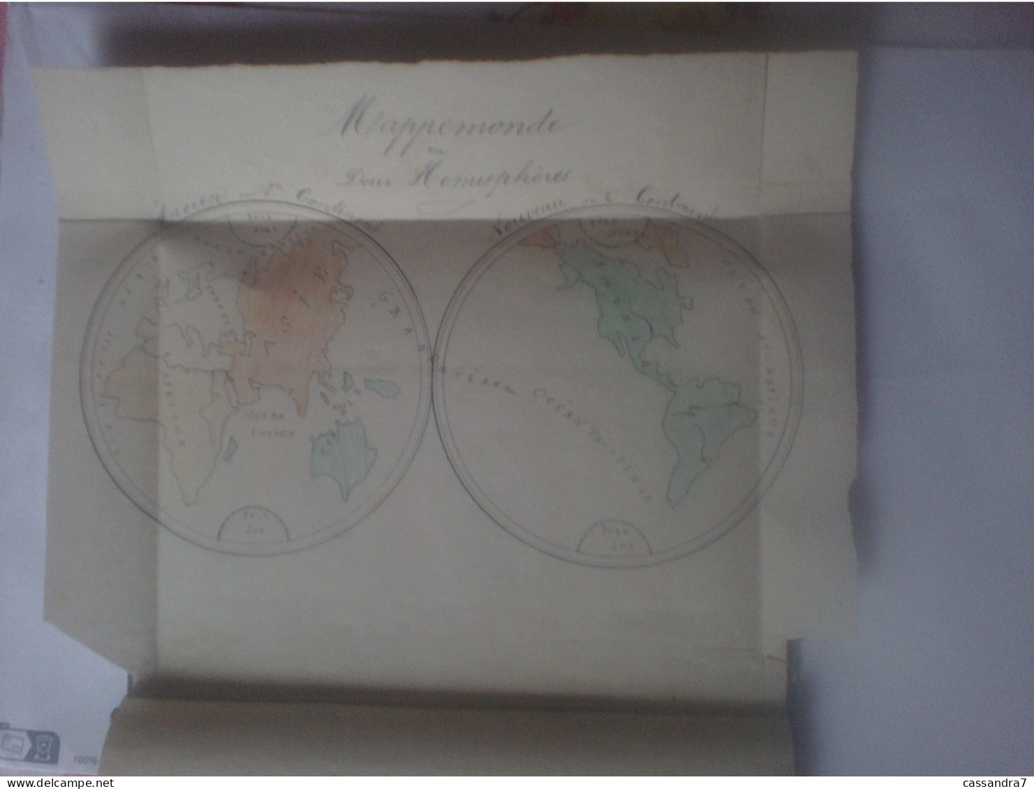 Scolaire - Carnet De Géographie à Lafargue Aramis Acheté Le 8 Décembre 1876 Avec Cartes Et Dessins Manuscrits - Ohne Zuordnung