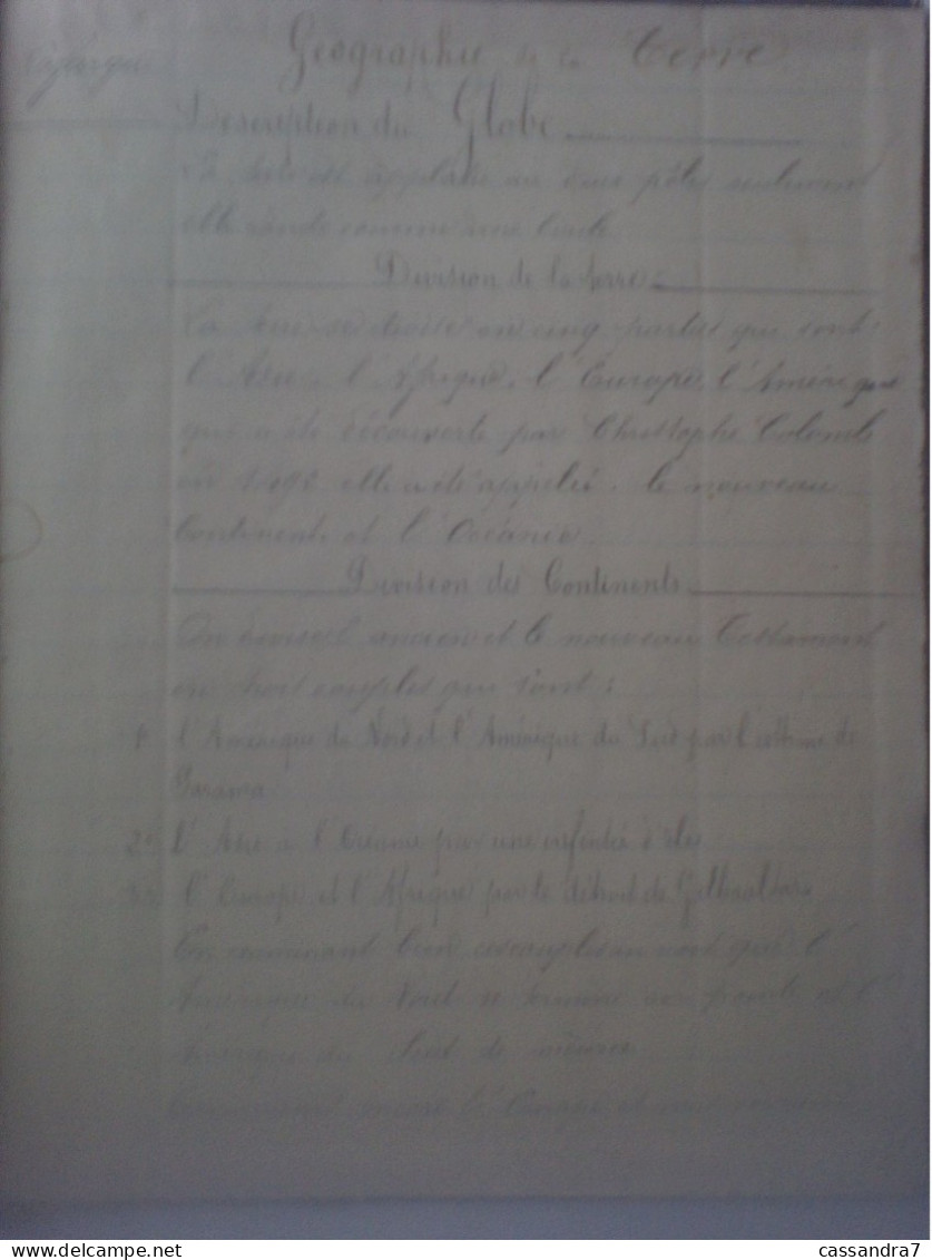 Scolaire - Carnet De Géographie à Lafargue Aramis Acheté Le 8 Décembre 1876 Avec Cartes Et Dessins Manuscrits - Zonder Classificatie