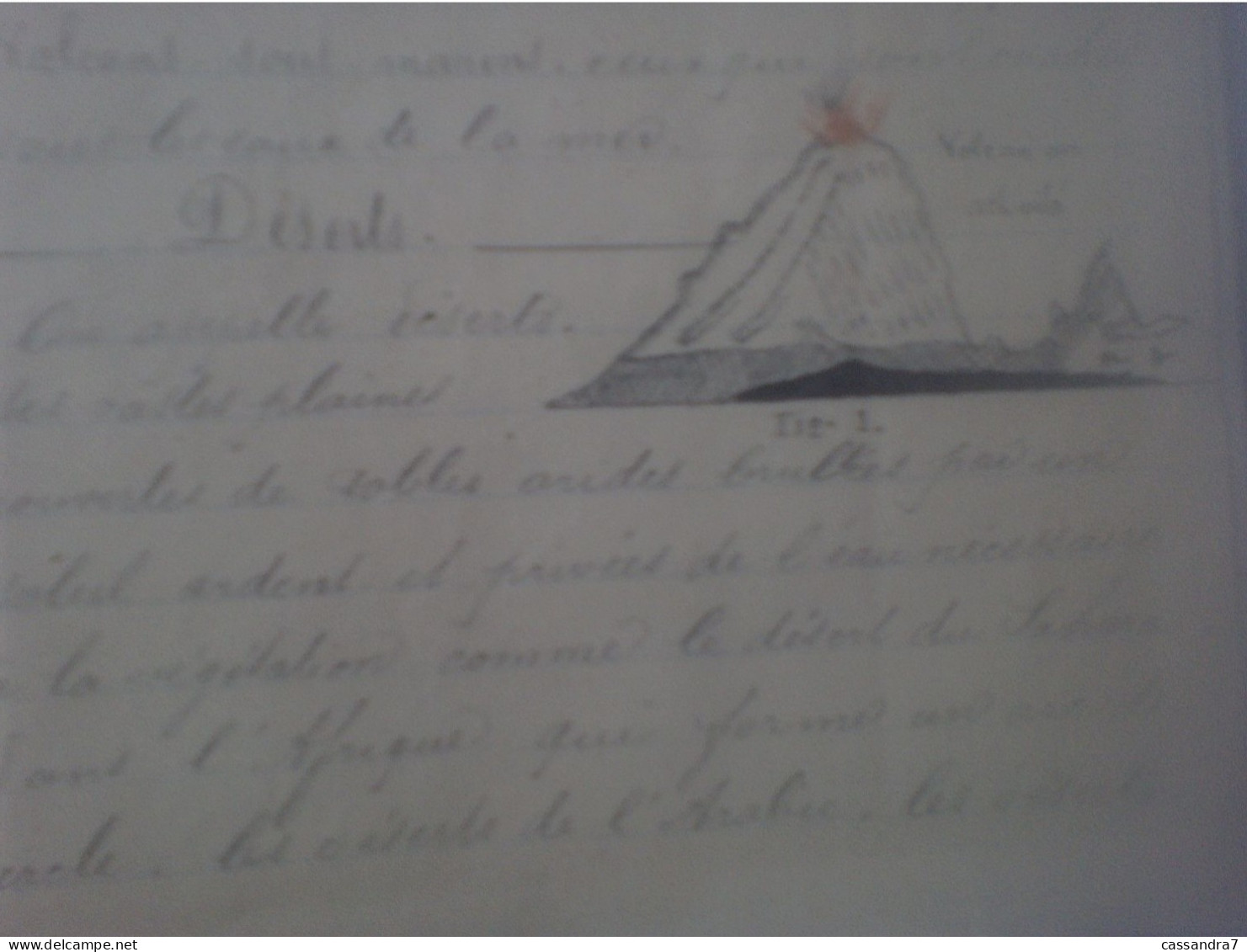 Scolaire - Carnet de Géographie à Lafargue Aramis acheté le 8 Décembre 1876 avec cartes et dessins manuscrits