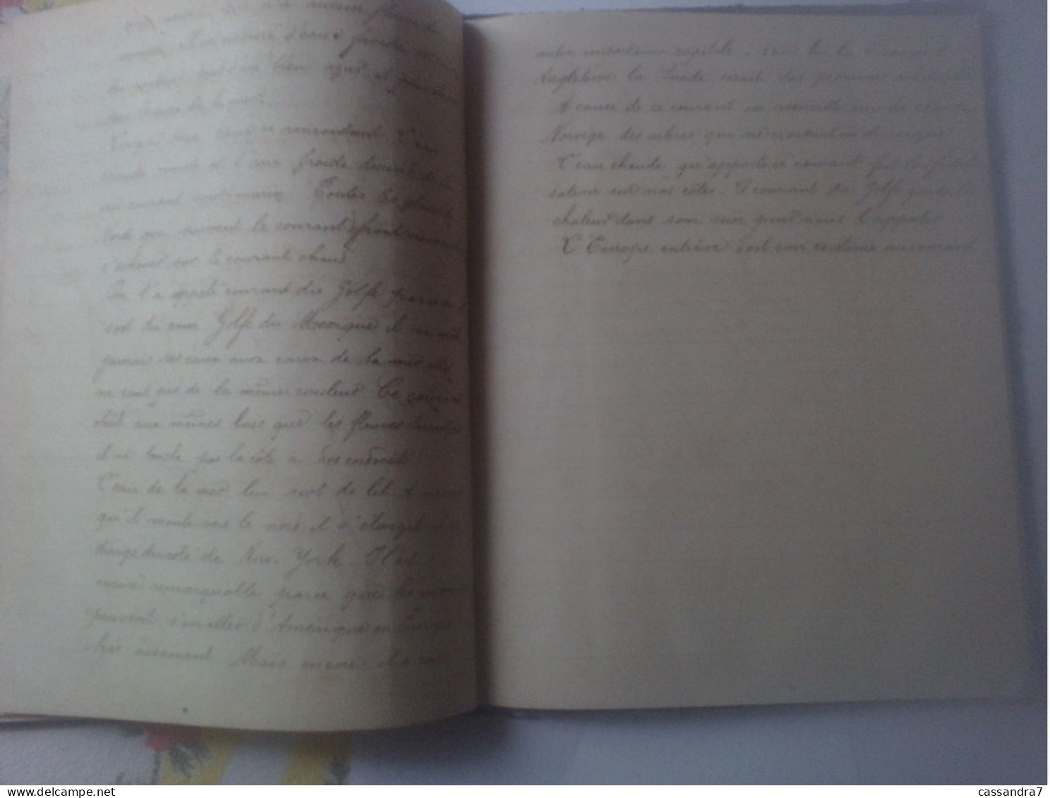 Scolaire - Carnet de Géographie à Lafargue Aramis acheté le 8 Décembre 1876 avec cartes et dessins manuscrits