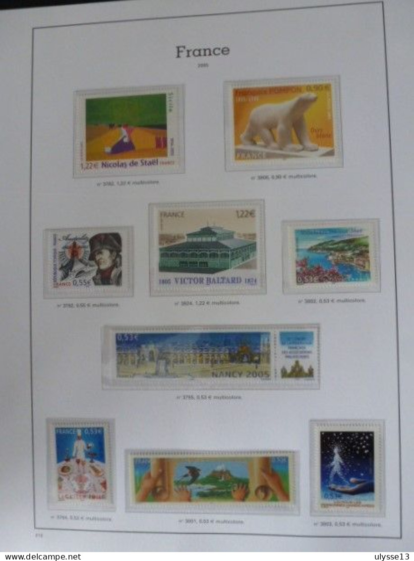 Année 2005 complète - Tous les timbres, les blocs, les carnets et 2 souvenirs philatéliques - 20% de la cote