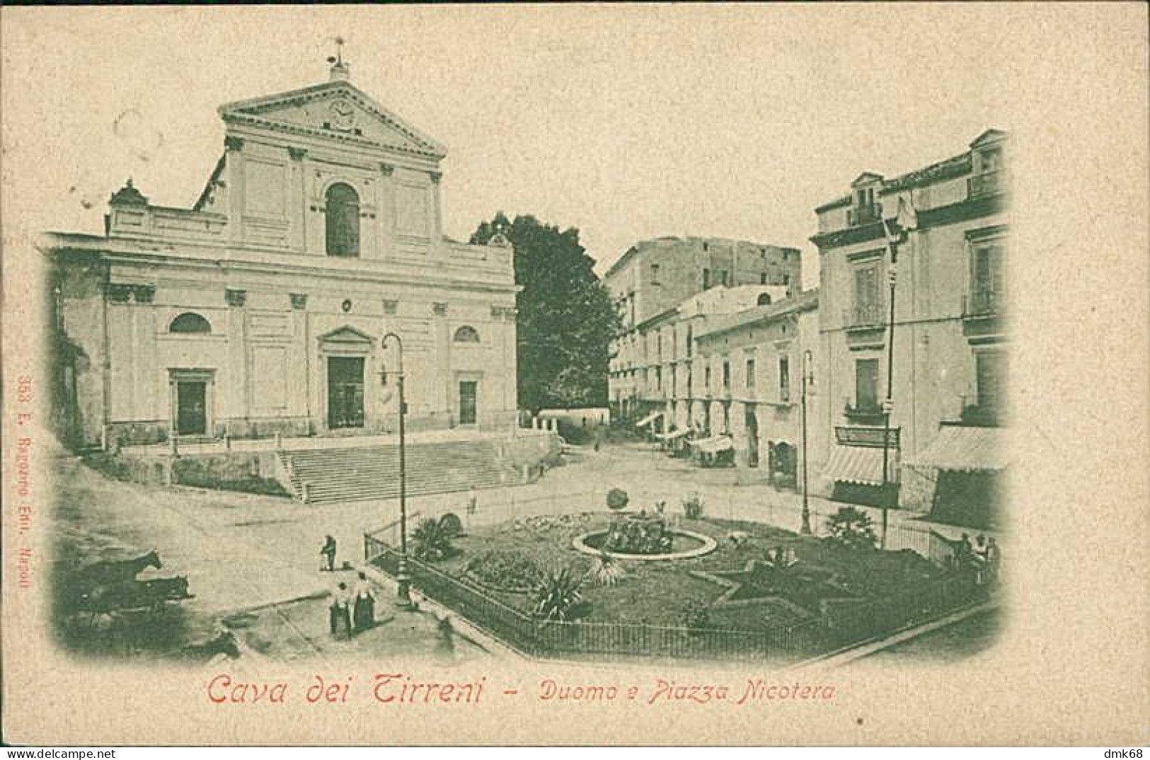 CAVA DE' TIRRENI ( SALERNO ) DUOMO E PIAZZA NICOTERA - EDIZIONE RAGOZINO - SPEDITA 1901 (20852) - Cava De' Tirreni