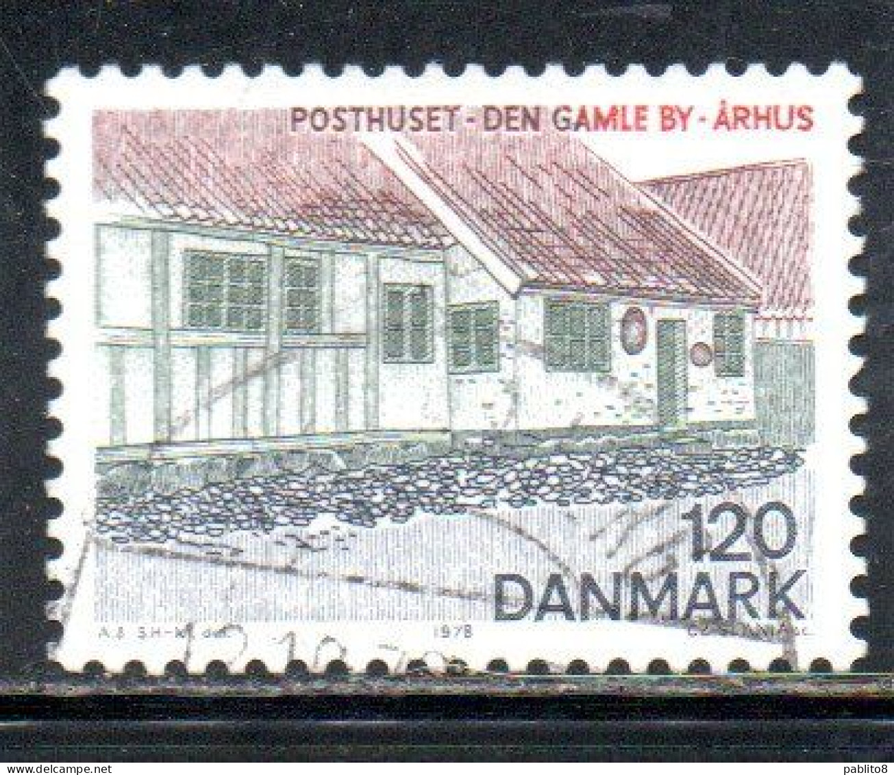 DANEMARK DANMARK DENMARK DANIMARCA 1978 LANDSCAPES CENTRAL JUTLAND POST OFFICE OLD TOWN AARTHUS 120o USED USATO OBLITERE - Oblitérés