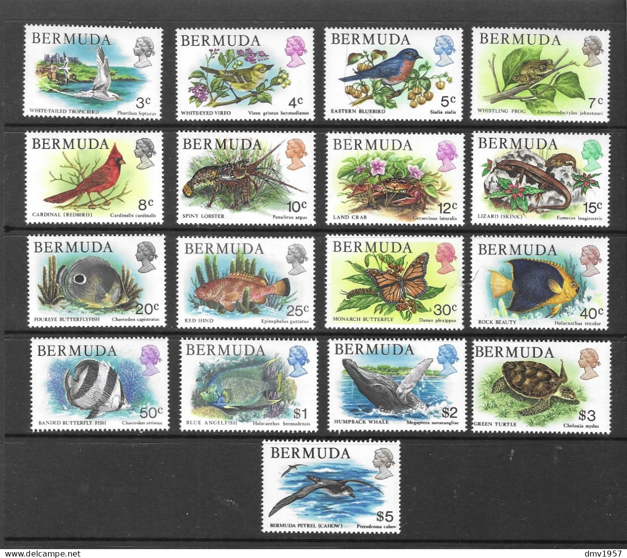 Bermuda 1978 MNH Wildlife Sg 387/403 - Bermuda