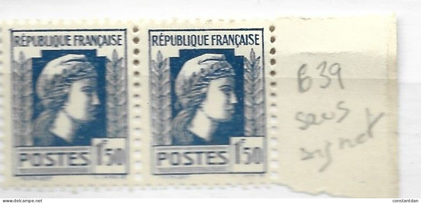 FRANCE N°639 1F50 BLEU TYPE MARIANNE DE DULAC SANS SIGNATURE NEUF SANS CHARNIERE - Ungebraucht