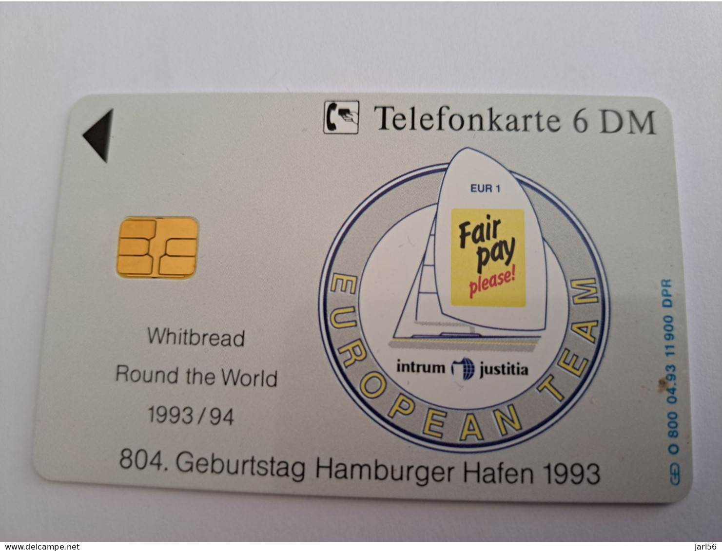 DUITSLAND/ GERMANY  CHIPCARD / JUSTITIA INTRUM/ WHEIBREAD RACE/ BOAT  /  O-800  111900 EX  / MINT CARD     **16655** - K-Series : Série Clients