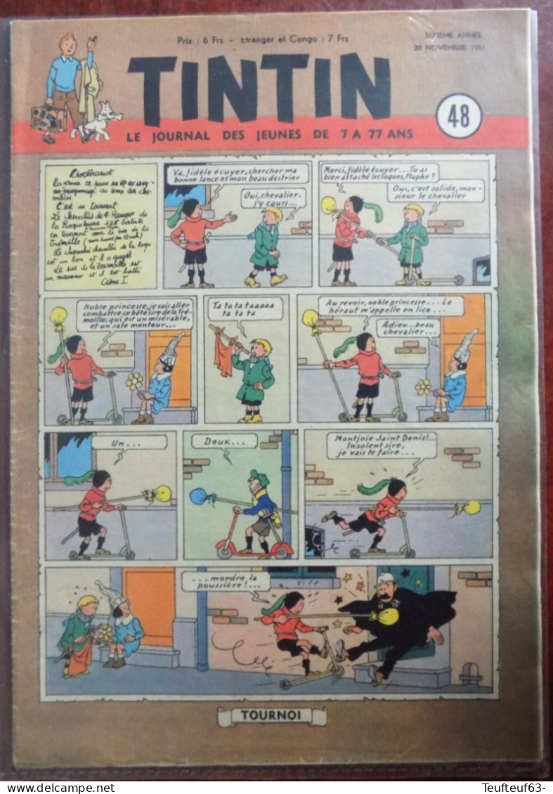 Tintin N° 48-1951 Couv. Quick & Flupke Hergé - Tintin