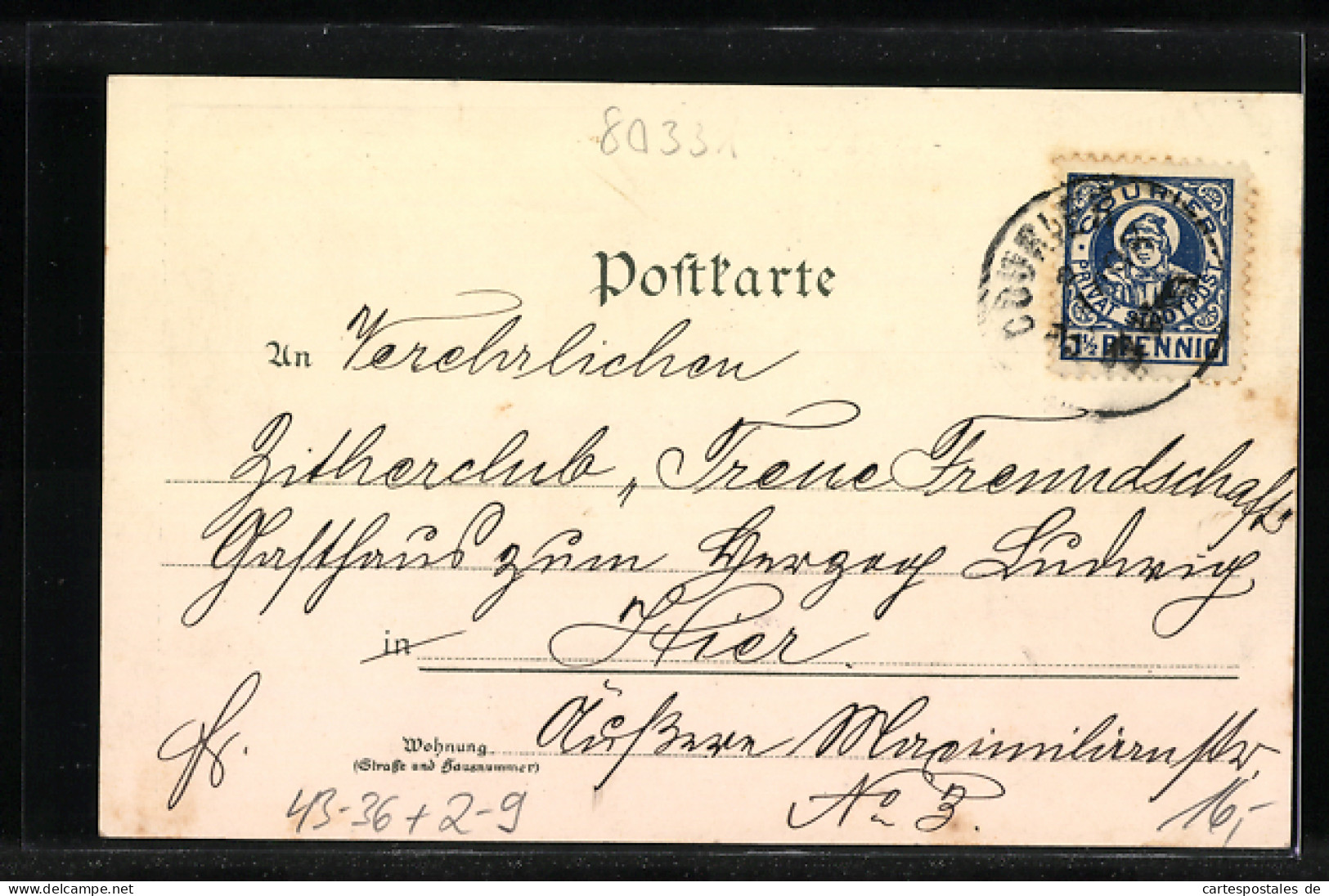 Lithographie München, Oktoberfest, Zauber-Theater, 1. Preis Für Den Besten Zucht-Stier, Private Stadtpost Courier  - Postzegels (afbeeldingen)