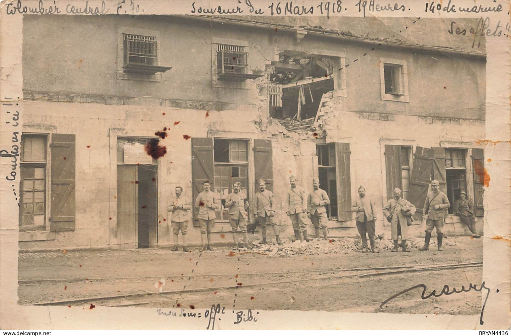 COLOMBIER CENTRAL F70 - IMPACT De MARMITE 140 Sur Les LOGES Des PIGEONS - CARTE PHOTO - 16 Mars 1918 - War 1914-18