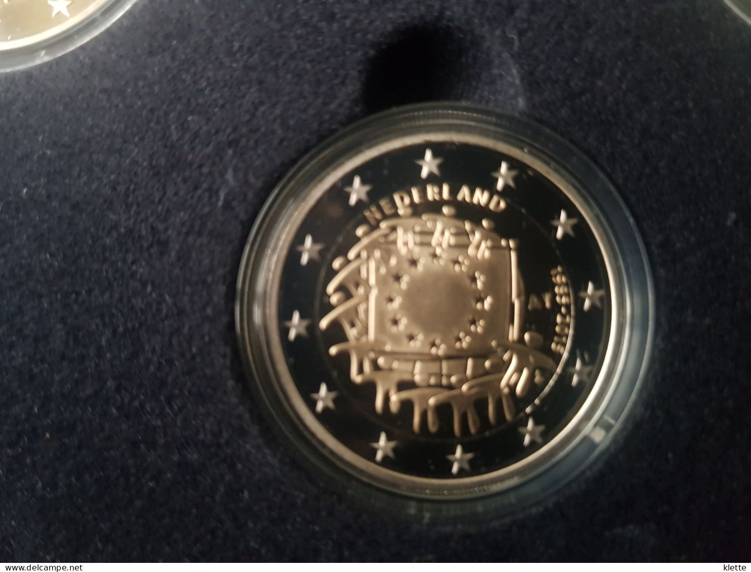 Nederland Combiset 2015 "30 jaar Europese Vlag" - 4 x 2€ proof + 2 zilveren plaatjes - !! Zelden aangeboden !!