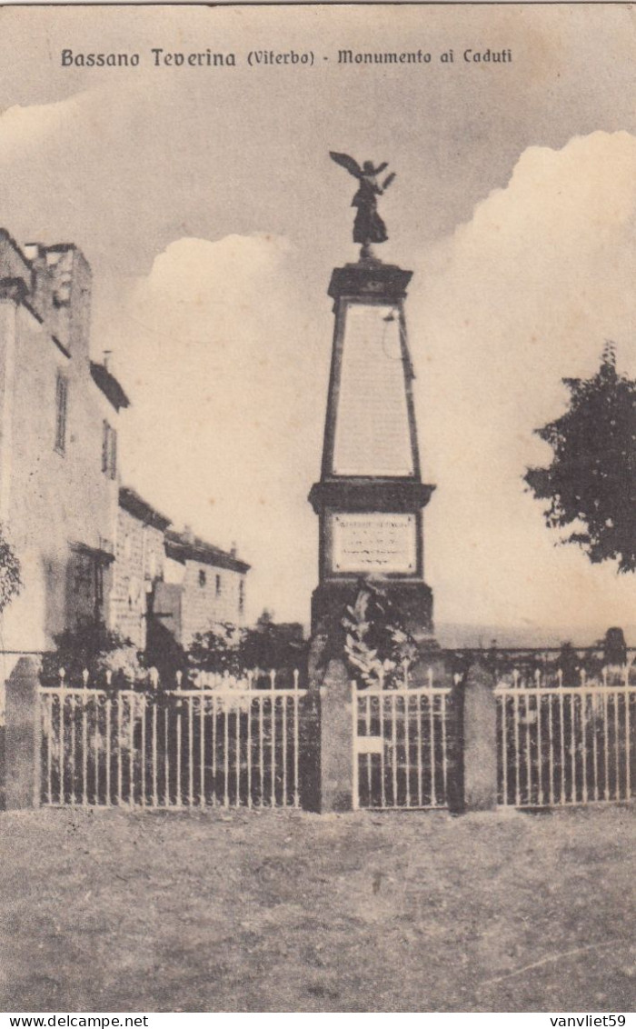 BASSANO  TEVERINA-VITERBO-MONUMENTO AI CADUTI-CARTOLINA VIAGGIATA IL 11-7-1933 - Viterbo