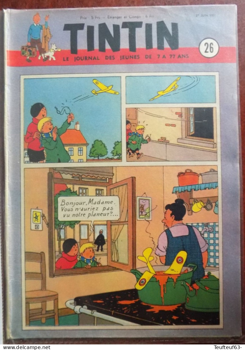 Tintin N° 26/1951 Couv. Quick & Flupke Hergé - Tintin