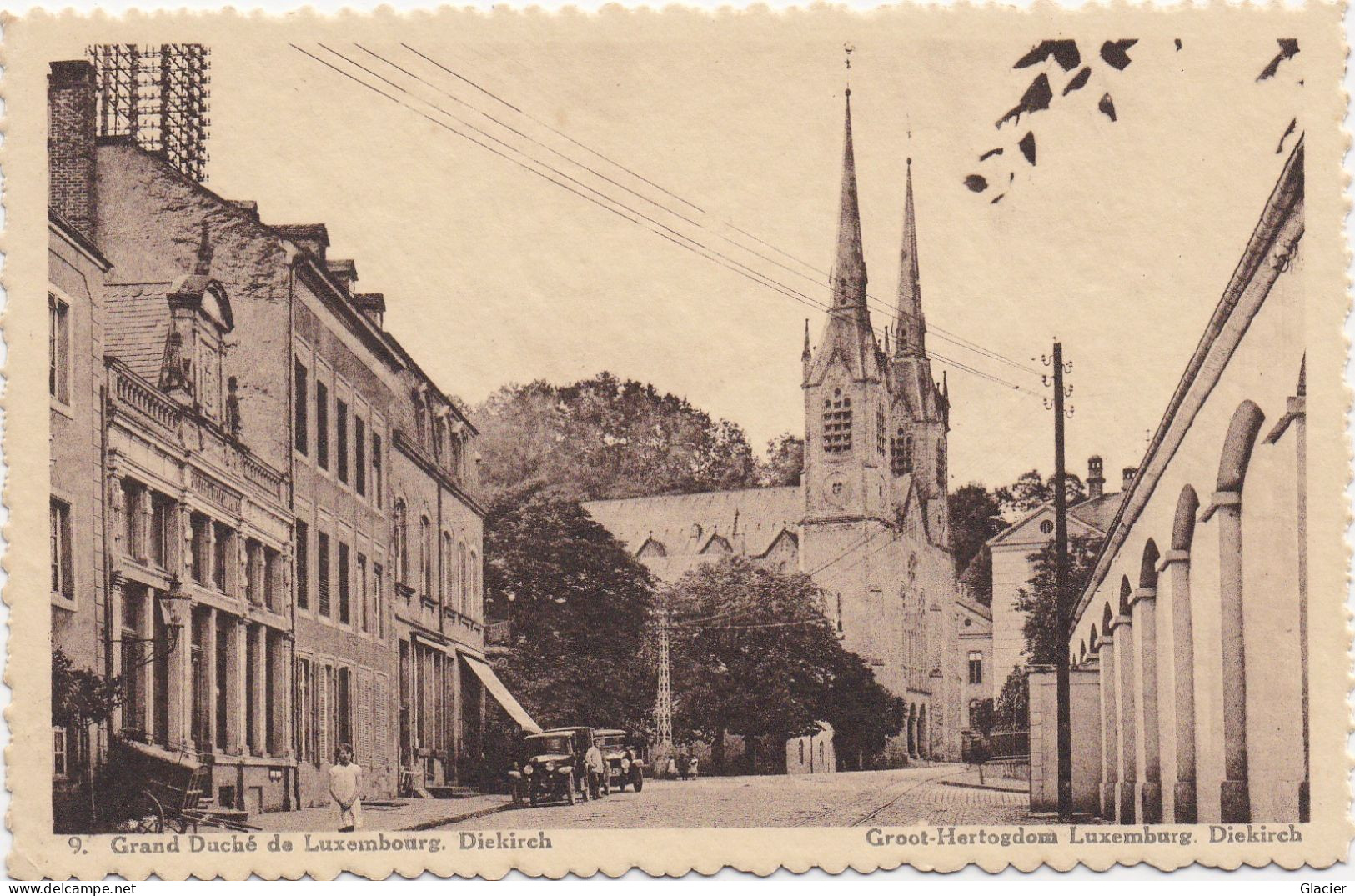 9.- Diekirch - Grand Duché De Luxembourg - La Poste - Eglise - Publicité Chocolat Martougin Anvers - Diekirch