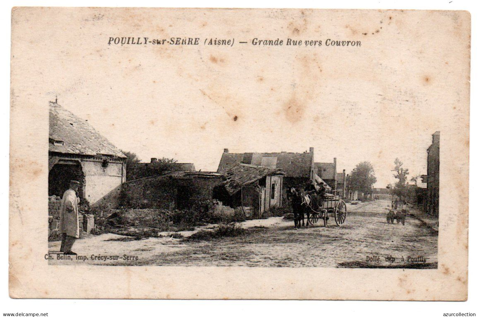 Pouilly-sur-Serre. Grande Rue Vers Couvron - Autres & Non Classés