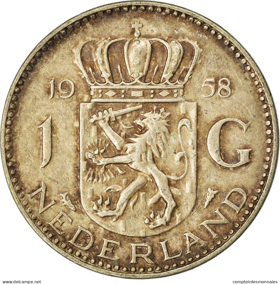 Monnaie, Pays-Bas, Juliana, Gulden, 1958, TTB, Argent, KM:184 - 1948-1980 : Juliana