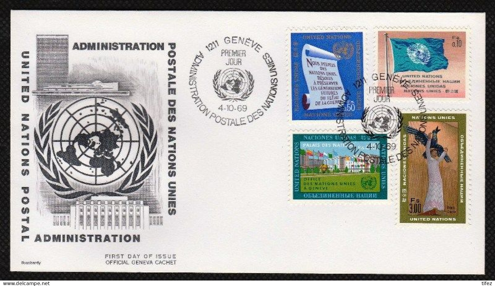 FDC/ONU/Genève/1969/ Contre La Guerre                       (gs01) - FDC