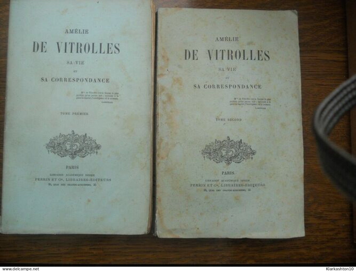 Amélie De Vitrolles Sa Vie Et Sa Correspondance Tomes I Ii Cie - Other & Unclassified