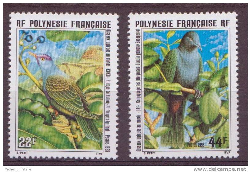 Polynesie N° 479 Et 480** Neuf Sans Charniere Oiseaux - Unused Stamps