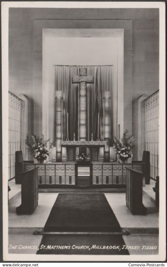 The Chancel, St Matthew's Church, Millbrook, Jersey, C.1950s - RA Series RP Postcard - Otros & Sin Clasificación