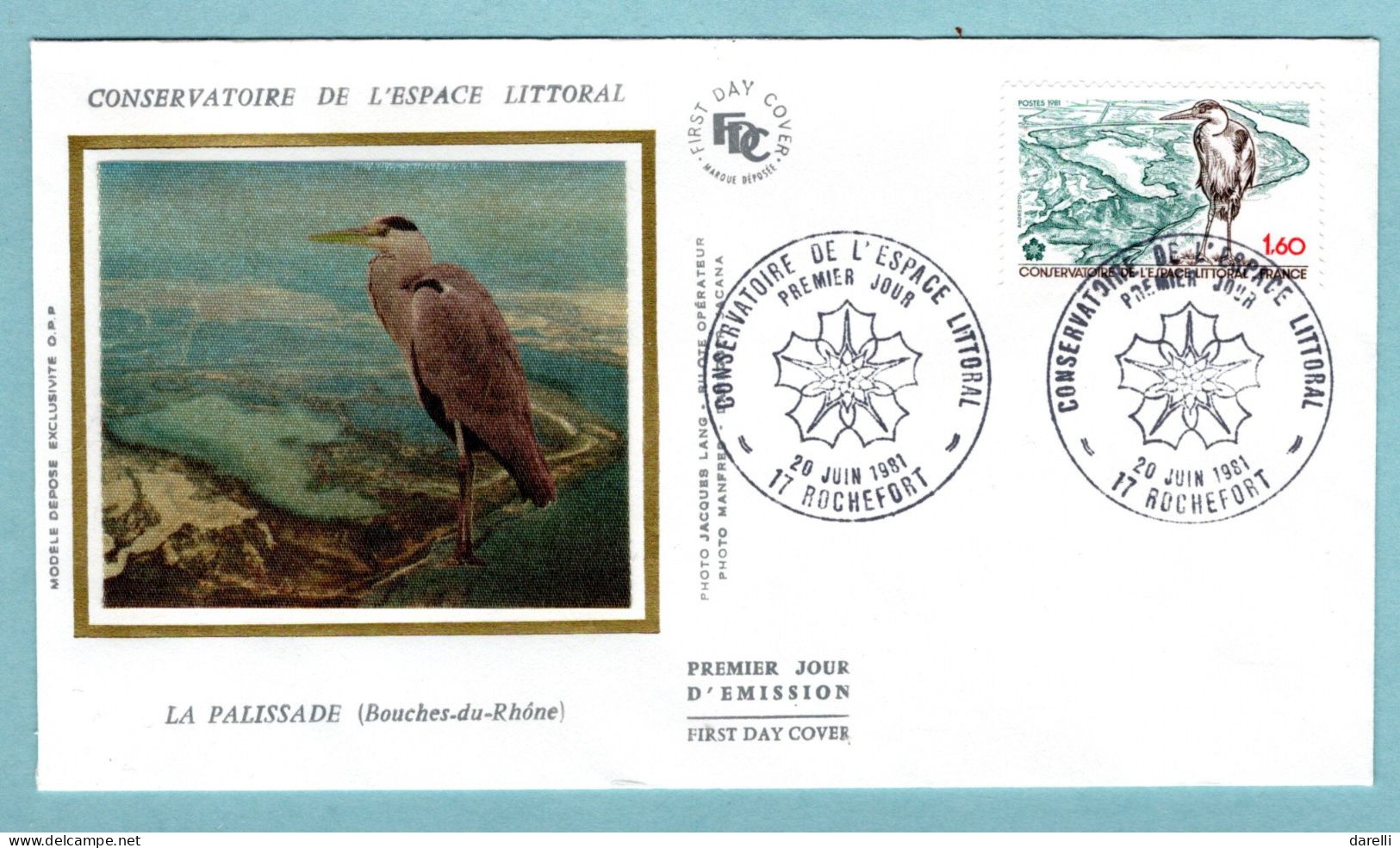 FDC France 1981 - Conservatoire De L'espace Littoral  YT 2146 - 17 Rochefort (soie) - 1980-1989