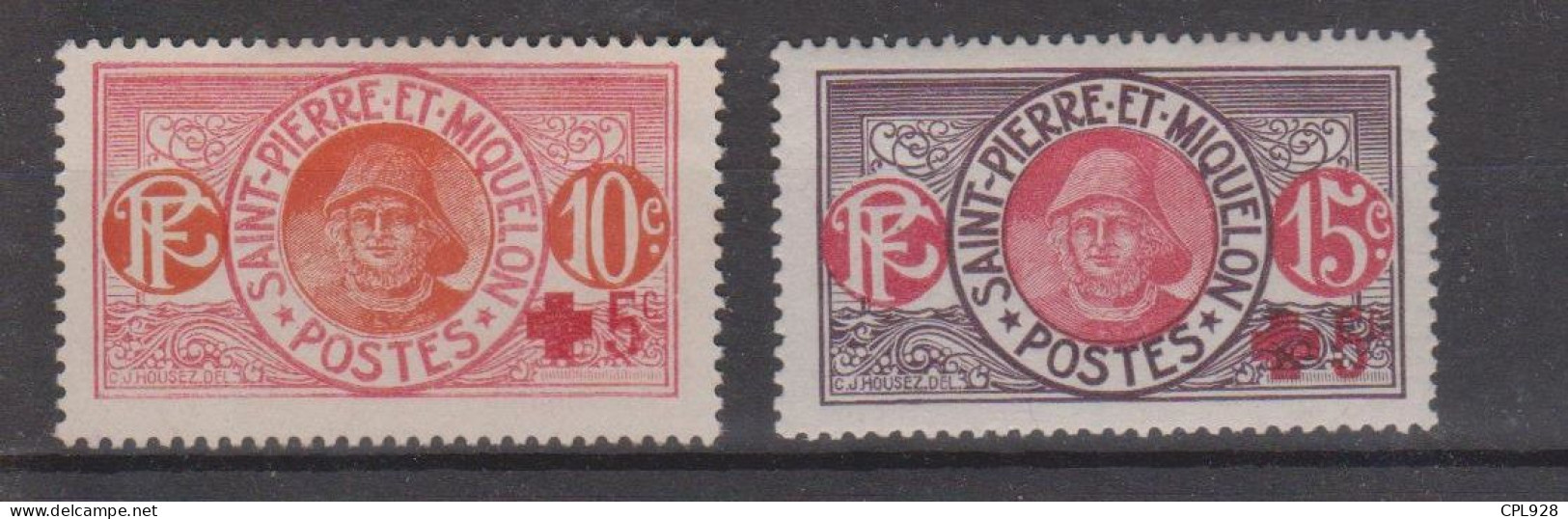 St Pierre Et Miquelon N° 105 à 106 Avec Charnières - Unused Stamps