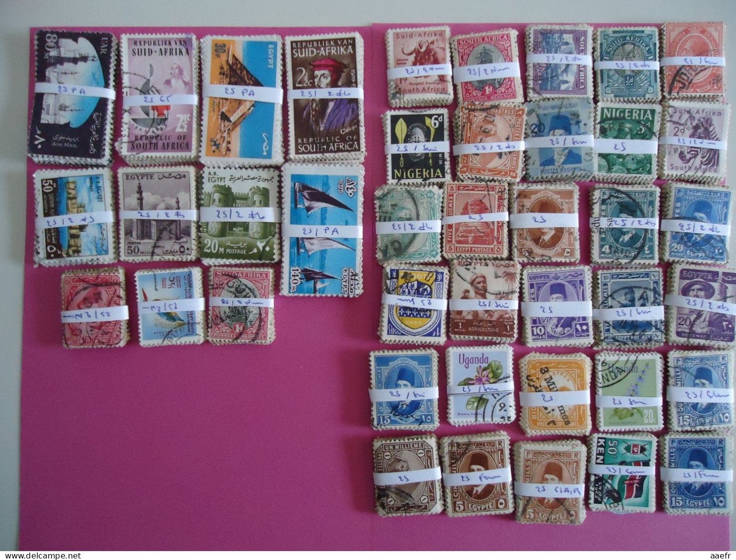 Afrique / Africa - 4000 Timbres En 160 Bottes De 25  / 4000 Stamps In 160 Bundles Of 25 - Tous Pays - Toutes époques - Lots & Kiloware (mixtures) - Min. 1000 Stamps