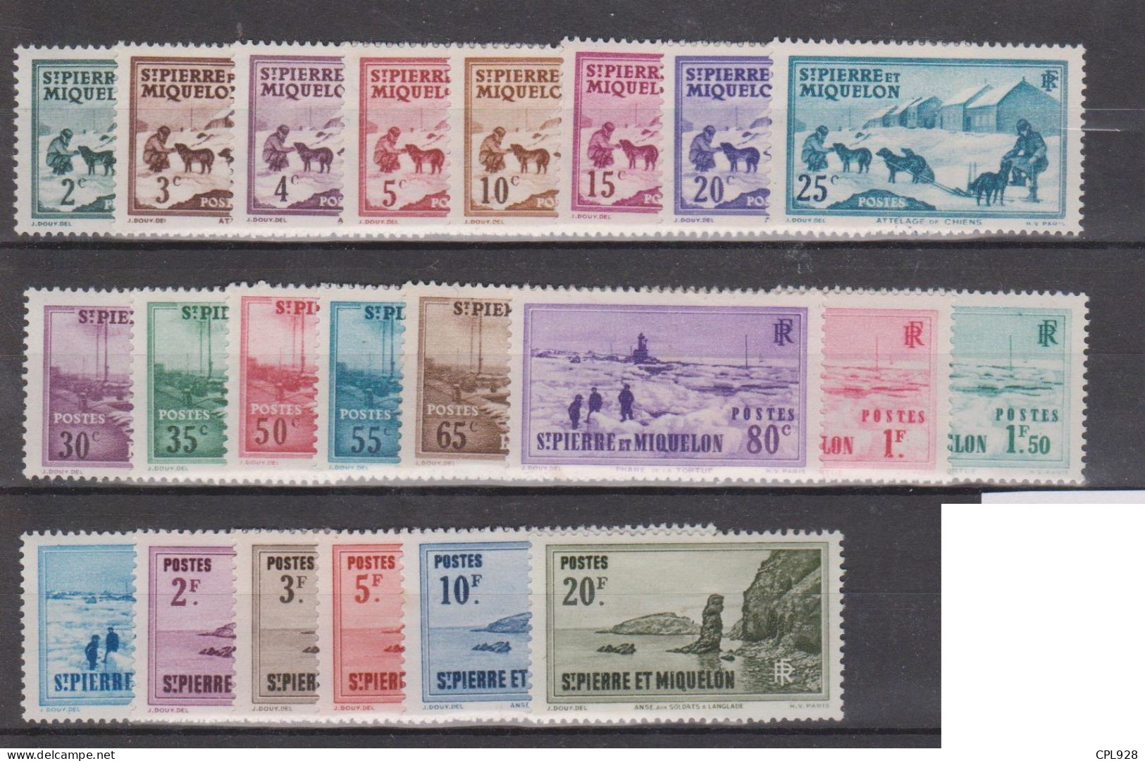 St Pierre Et Miquelon N° 167 à 188 Avec Charnières - Unused Stamps