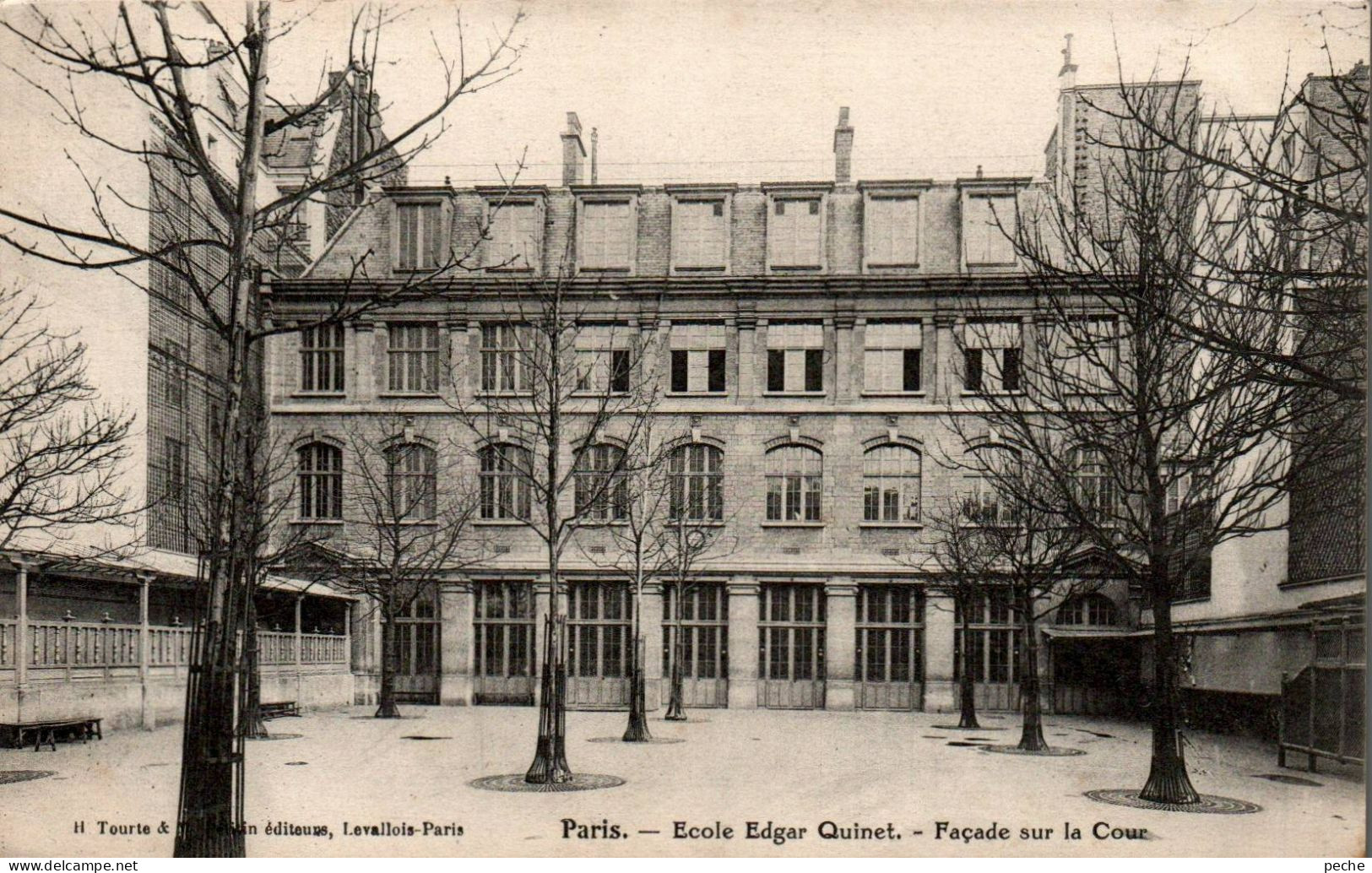 N°3115 W -cpa Paris -école Edgar Quinet -façade- - Education, Schools And Universities