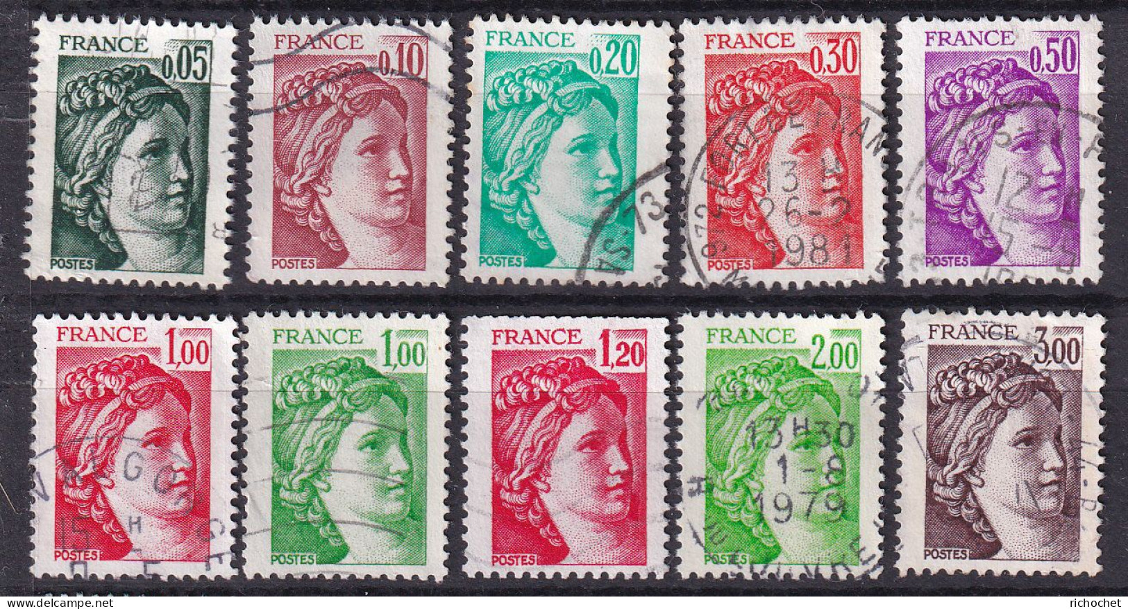 France 1964 + 1965 + 1967 + 1968 + 1969 + 1972 à 1974 + 1977 + 1979 ° - Used Stamps