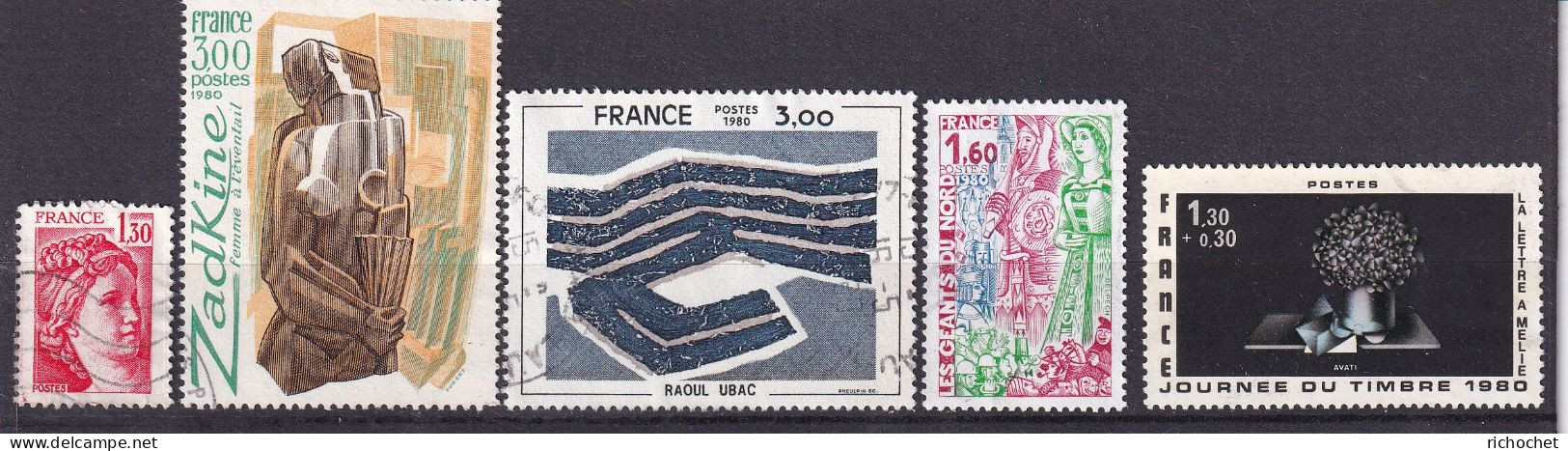 France  2059 + 2074 + 2075 + 2076 + 2078 ° - Used Stamps