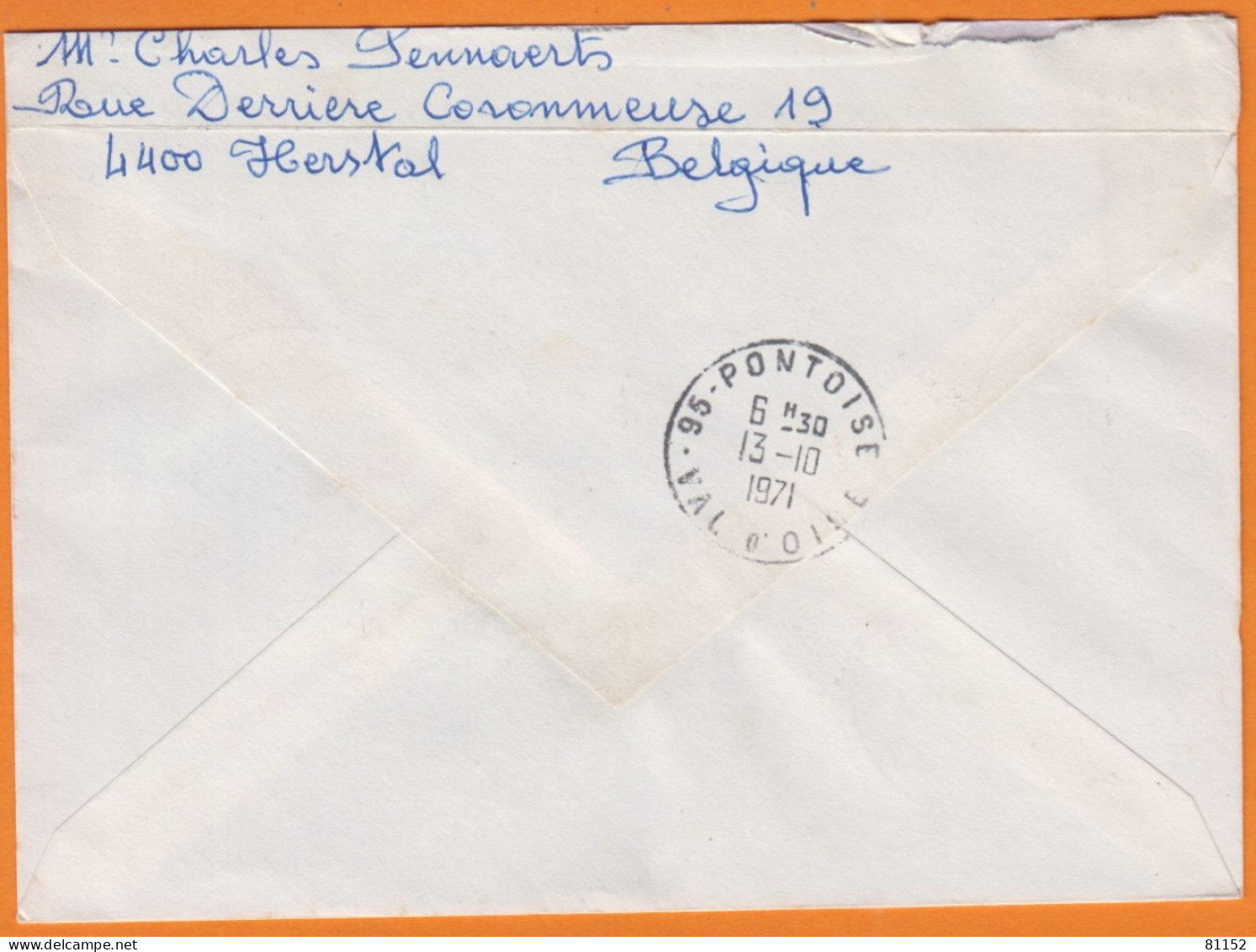 Belgique    Lettre Recommandée De LIEGE  Avec 5  Timbres 1971   Pour 95 PONTOISE - Covers & Documents