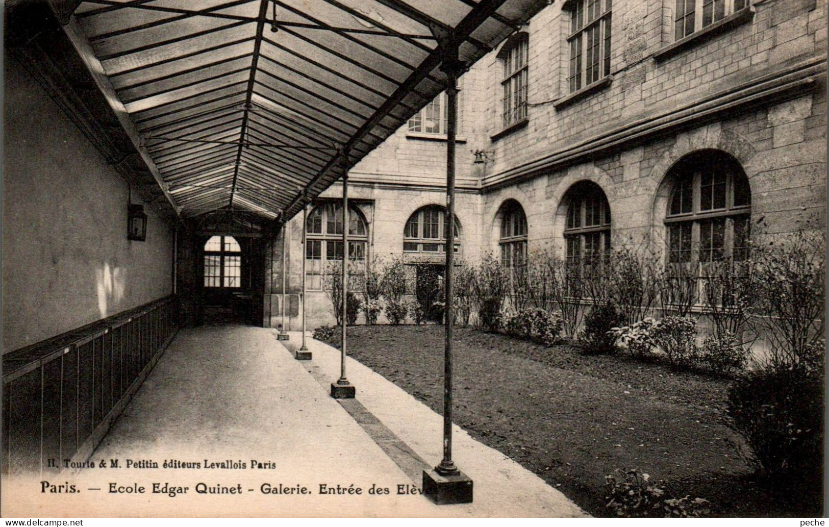 N°3116 W -cpa Paris -école Edgar Quinet -galerie- Entrée Des élèves- - Onderwijs, Scholen En Universiteiten