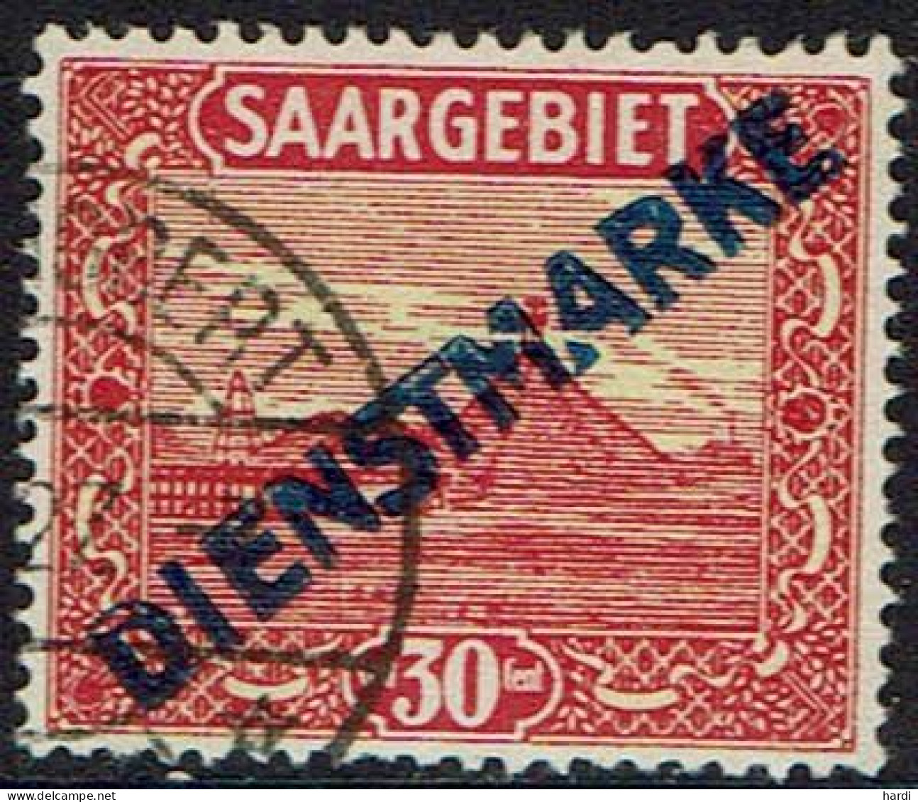 Saargebiet 1922, Dienstmarke, MiNr 7 I, Gestempelt - Gebruikt