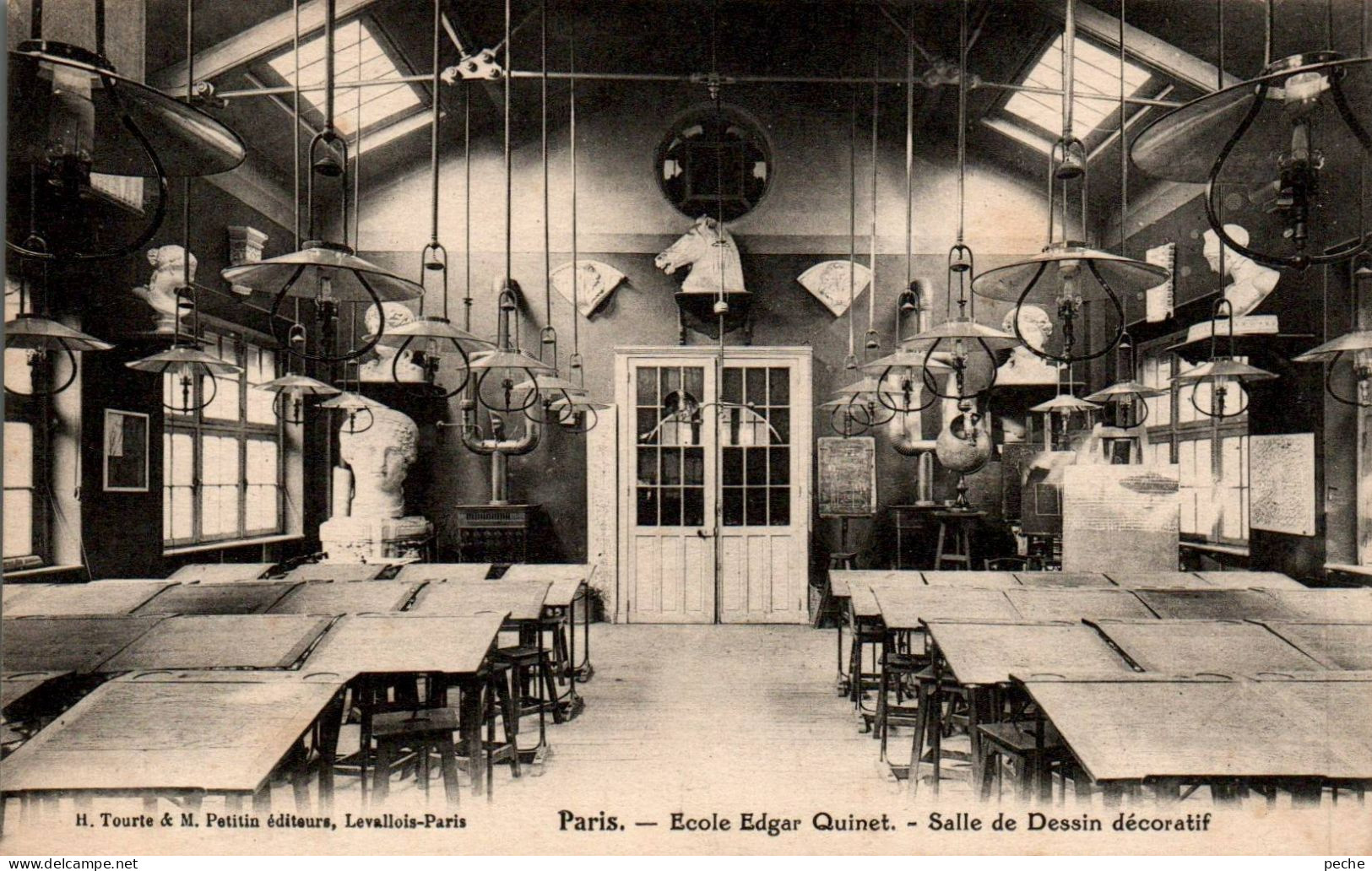 N°3118 W -cpa Paris -école Edgar Quinet -salle De Dessin Décoratif- - Education, Schools And Universities