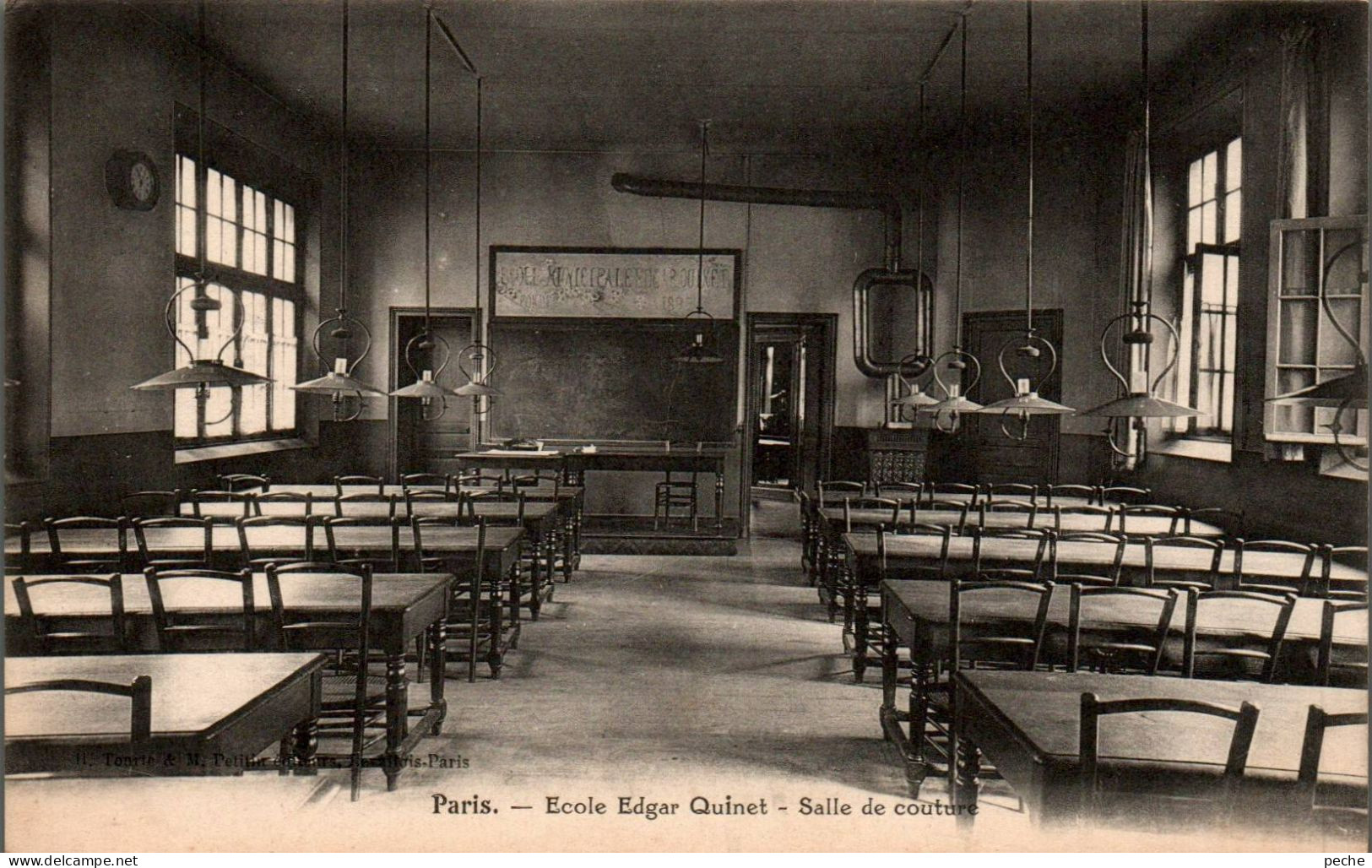 N°3119 W -cpa Paris -école Edgar Quinet -salle De Couture- - Education, Schools And Universities