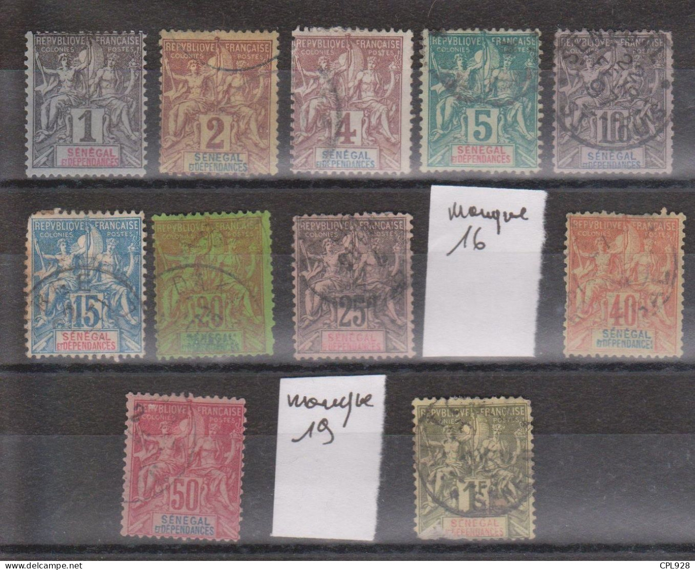 Sénégal N° 8 à 20 - Used Stamps
