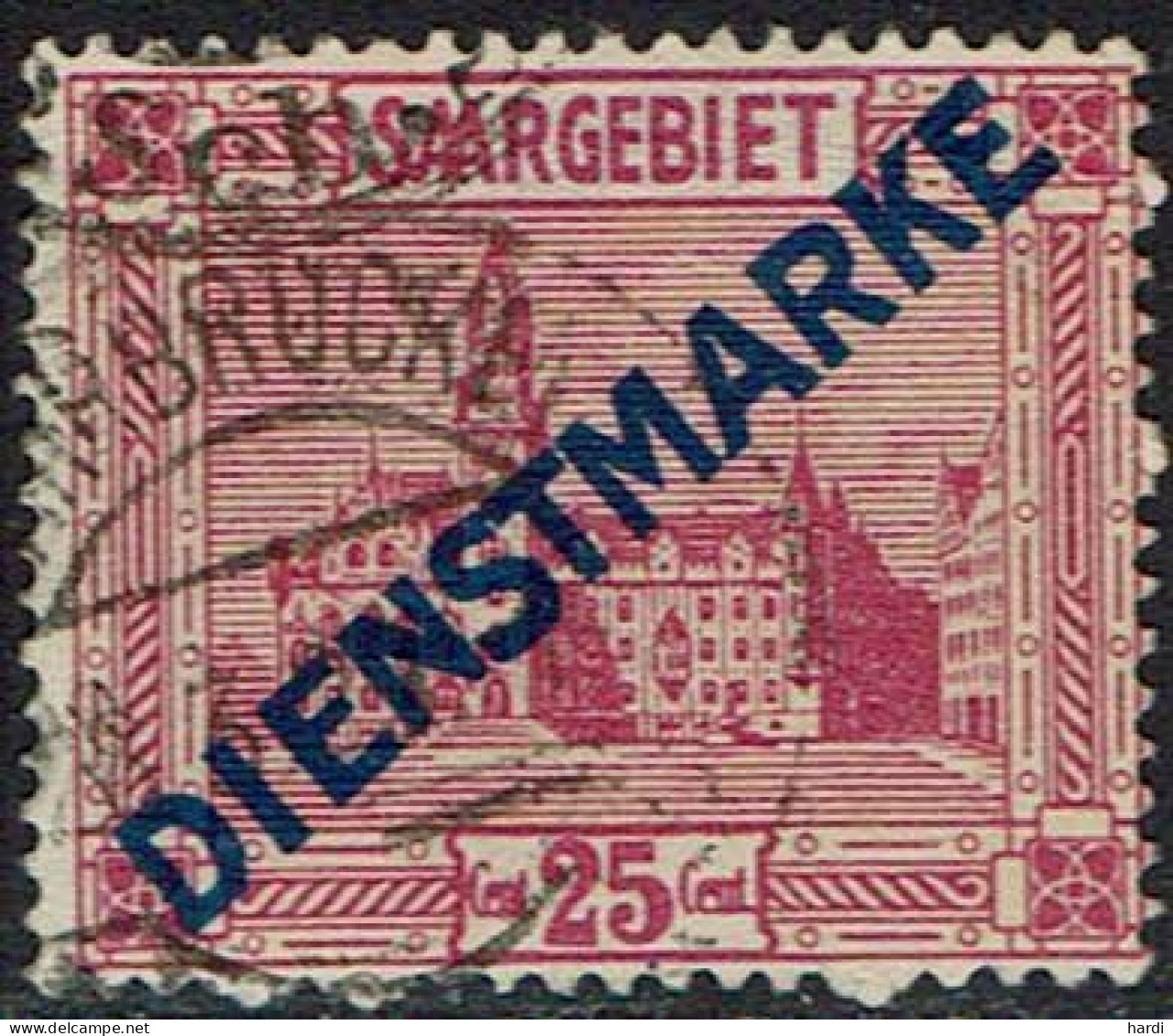 Saargebiet 1923, Dienstmarke, MiNr 14 II, Gestempelt - Oblitérés