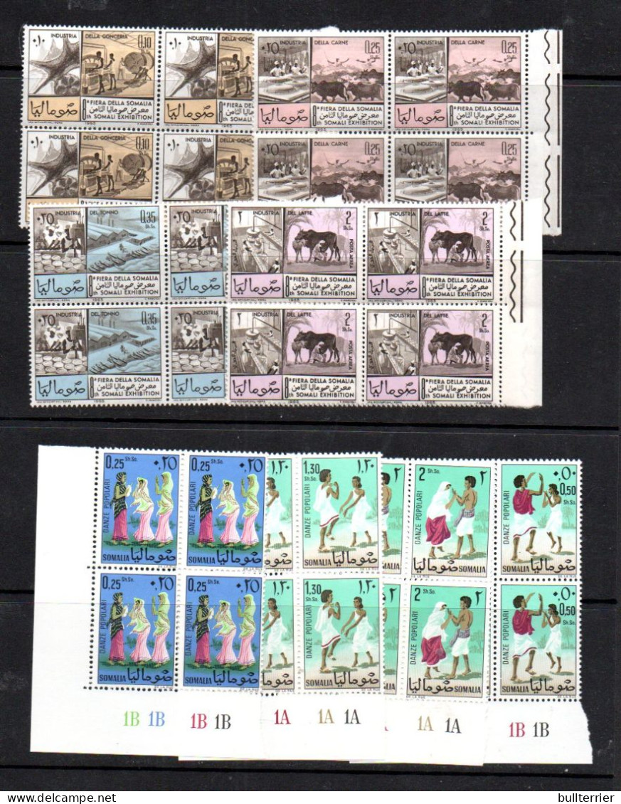 SOMALIA - SELECTION OF ISSUES IN BLOCKS OF 4 MINT NEVER HINGED SG CAT £216 - Neufs