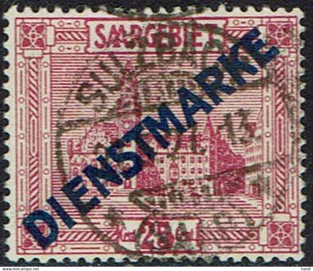 Saargebiet 1923, Dienstmarke, MiNr 14 II, Gestempelt - Used Stamps