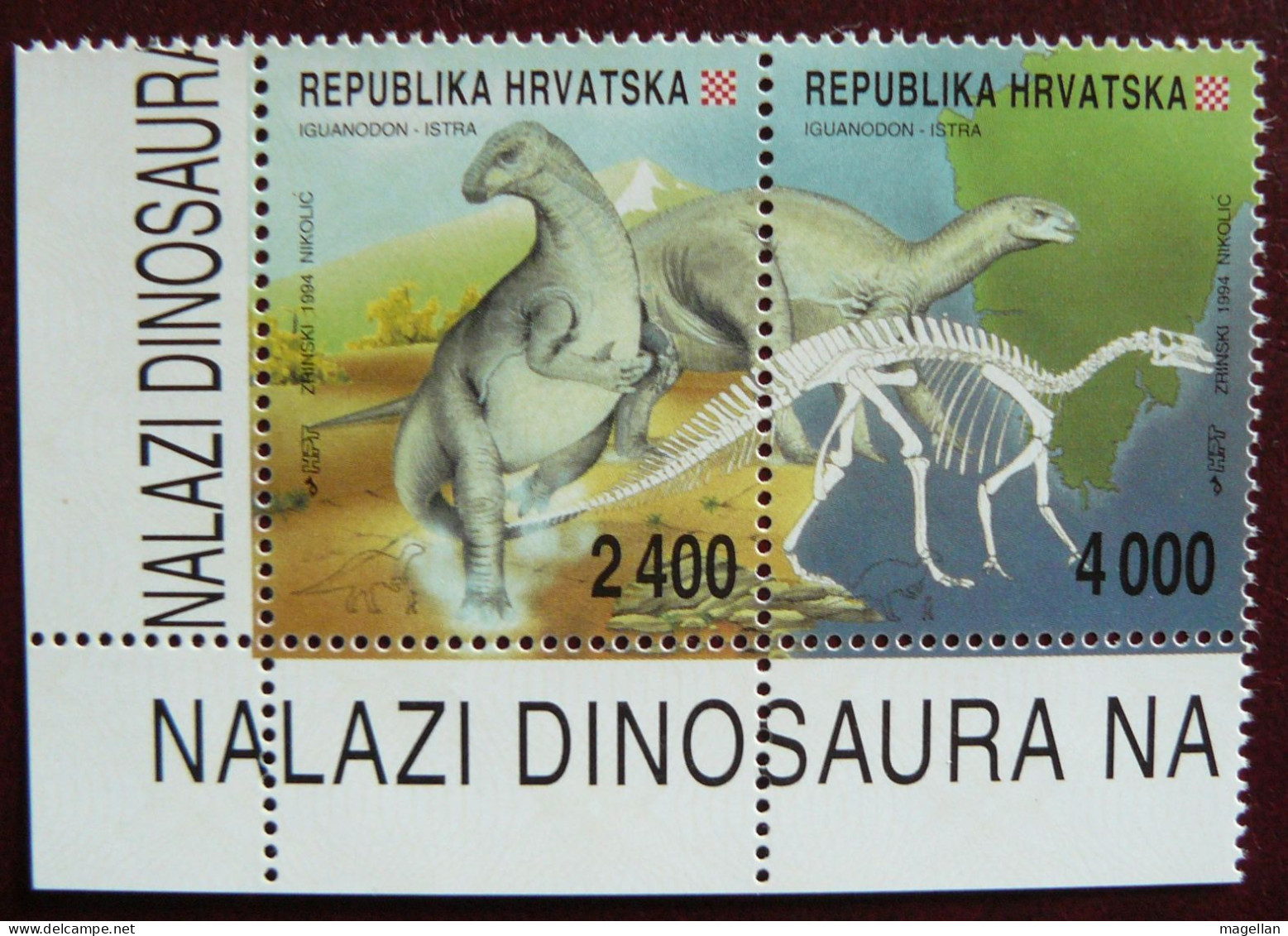Croatie YT N° 224/225 Neufs ** (MNH) - Dinosaures - Croatie