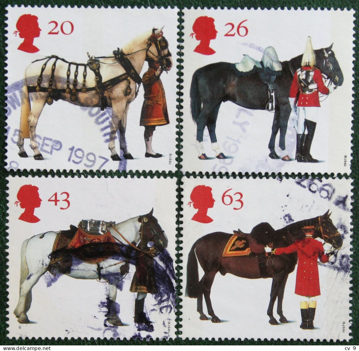 All The Queen's Horses Pferd Paard (Mi 1701-1704) 1997 Used Gebruikt Oblitere ENGLAND GRANDE-BRETAGNE GB GREAT BRITAIN - Oblitérés