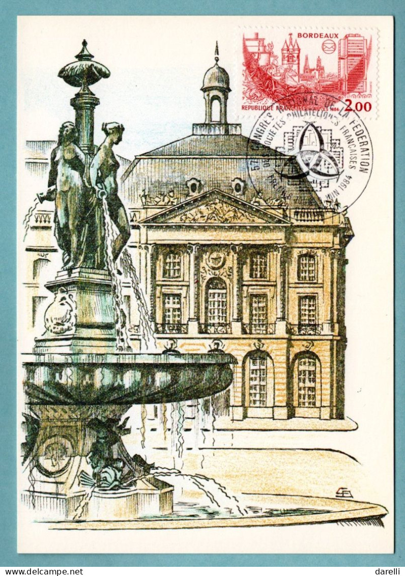 Carte Maximum 1984 - Bordeaux - Congrès National De La Fédération Des Sociétés Philatéliques -  YT 2316 - 33 Bordeaux - 1980-1989